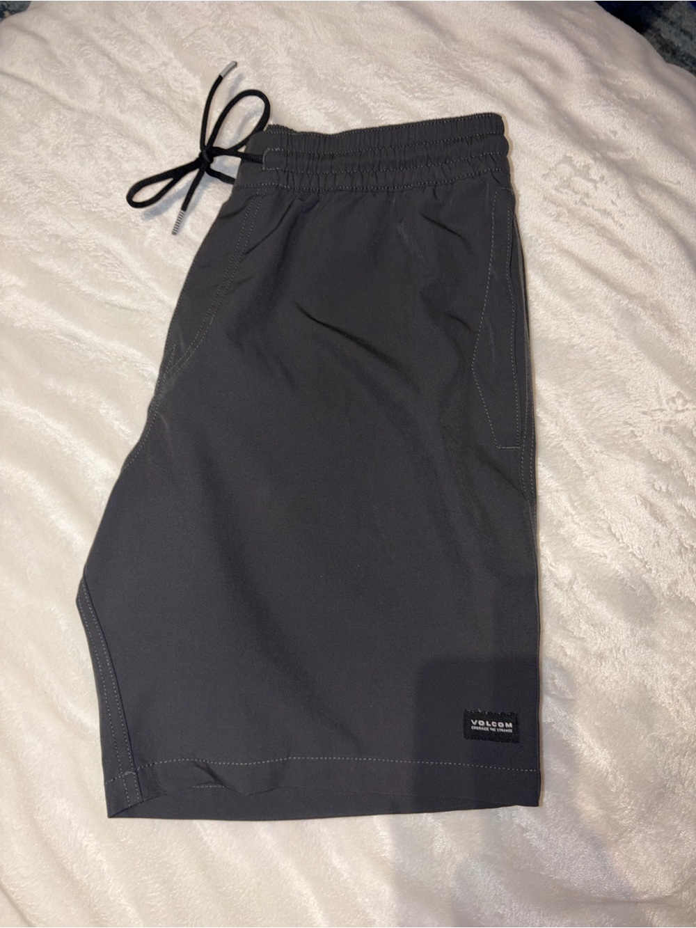 Volcom Dark Grey Elastic Waist Swim/Trunks
